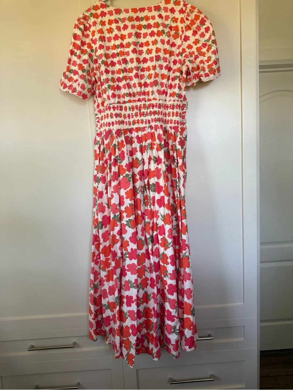 Anthropologie Katarina Button Front Dress-Poppy Motif - L - Picture 4 of 5